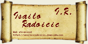 Isailo Radoičić vizit kartica